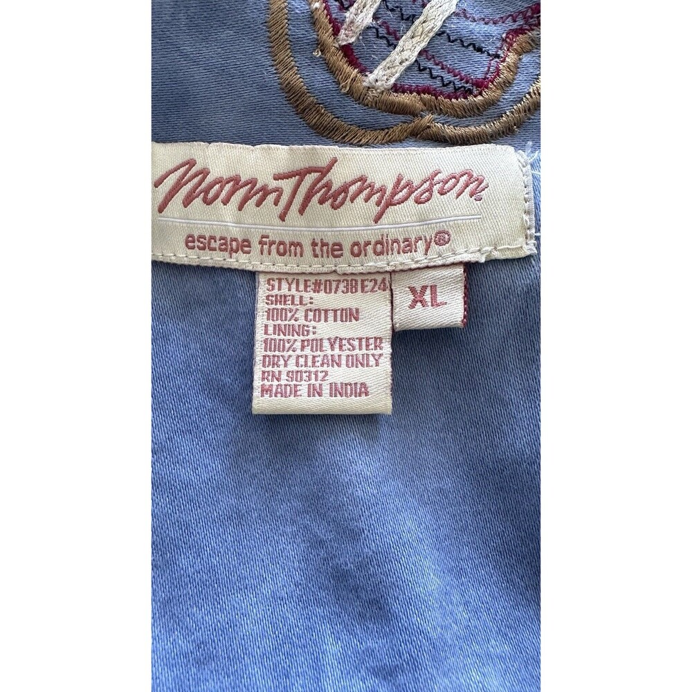 Norm Thompson Women’s Sz XL Embroidered Jacket Fun Pattern Ric Rac Patchwork - Picture 6 of 7
